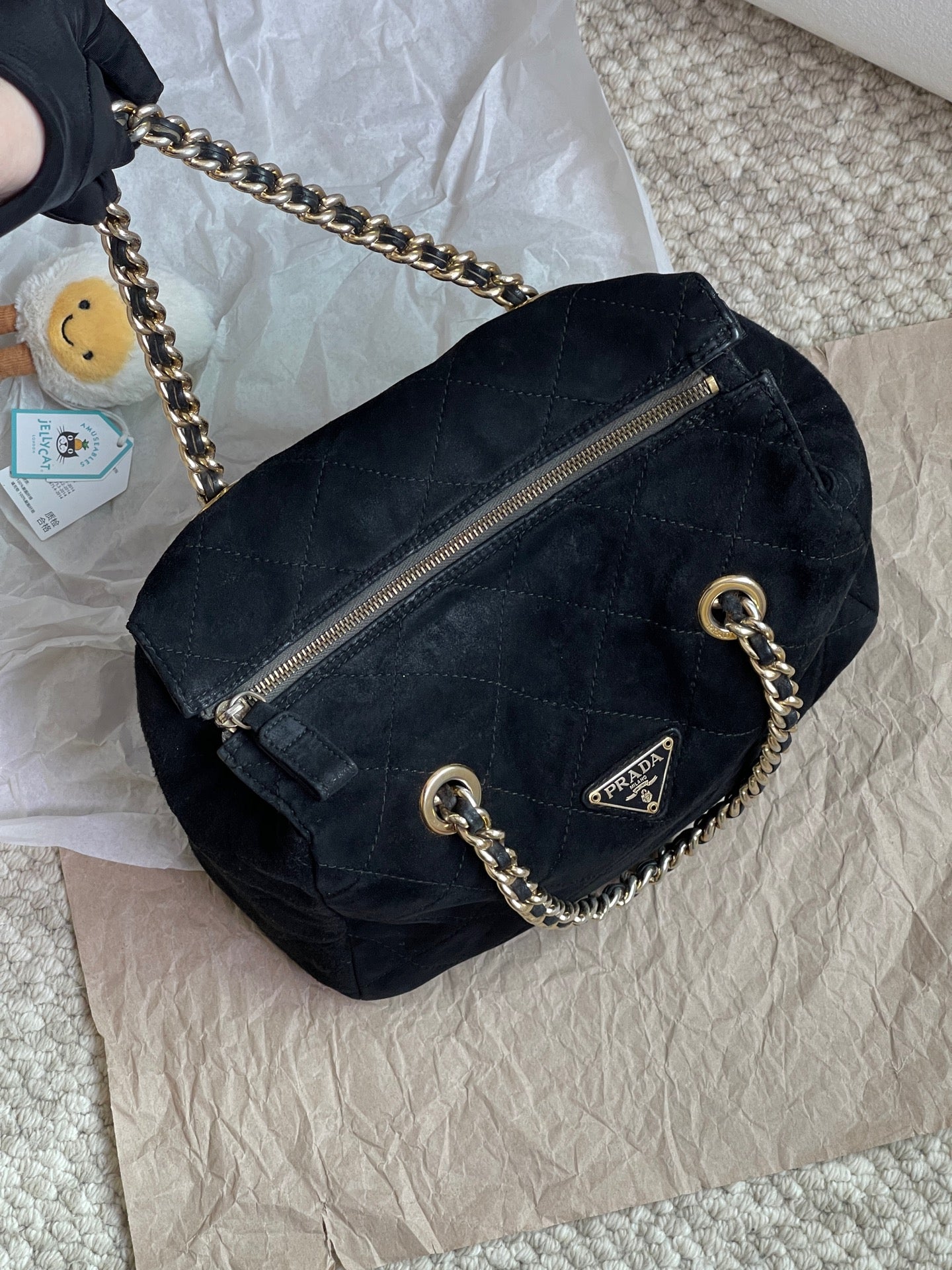 Prada Alcantara Satchel