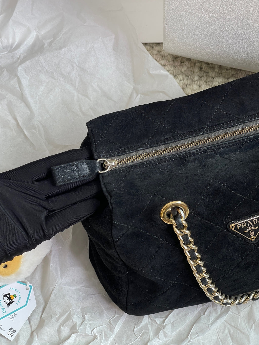 Prada Alcantara Satchel