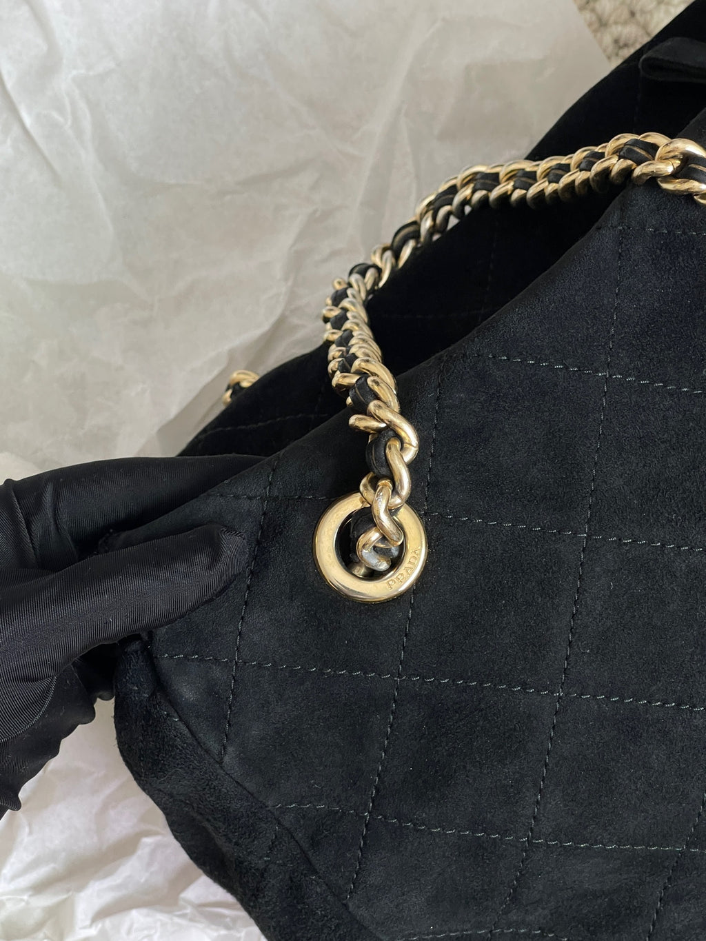 Prada Alcantara Satchel