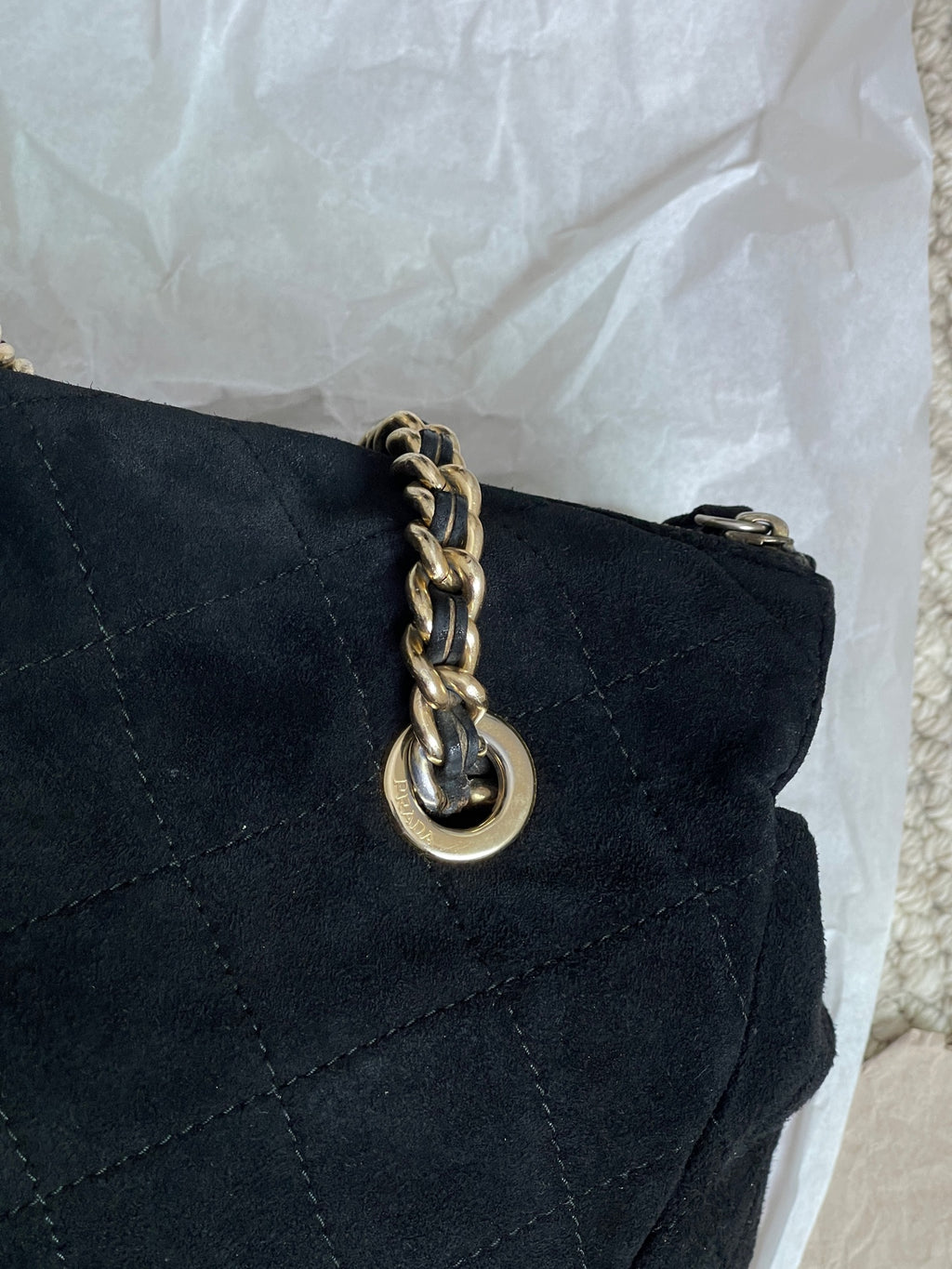 Prada Alcantara Satchel
