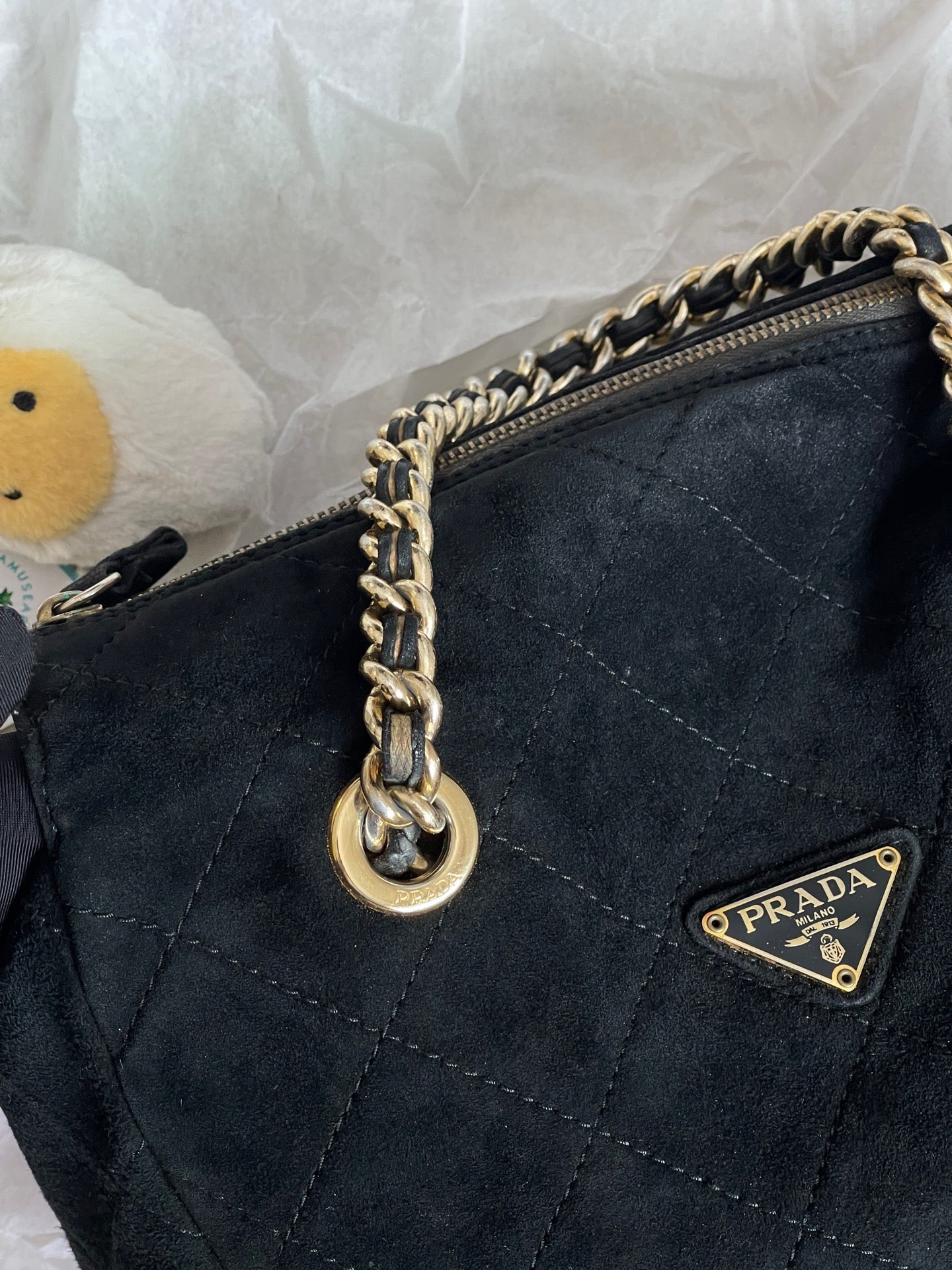 Prada Alcantara Satchel