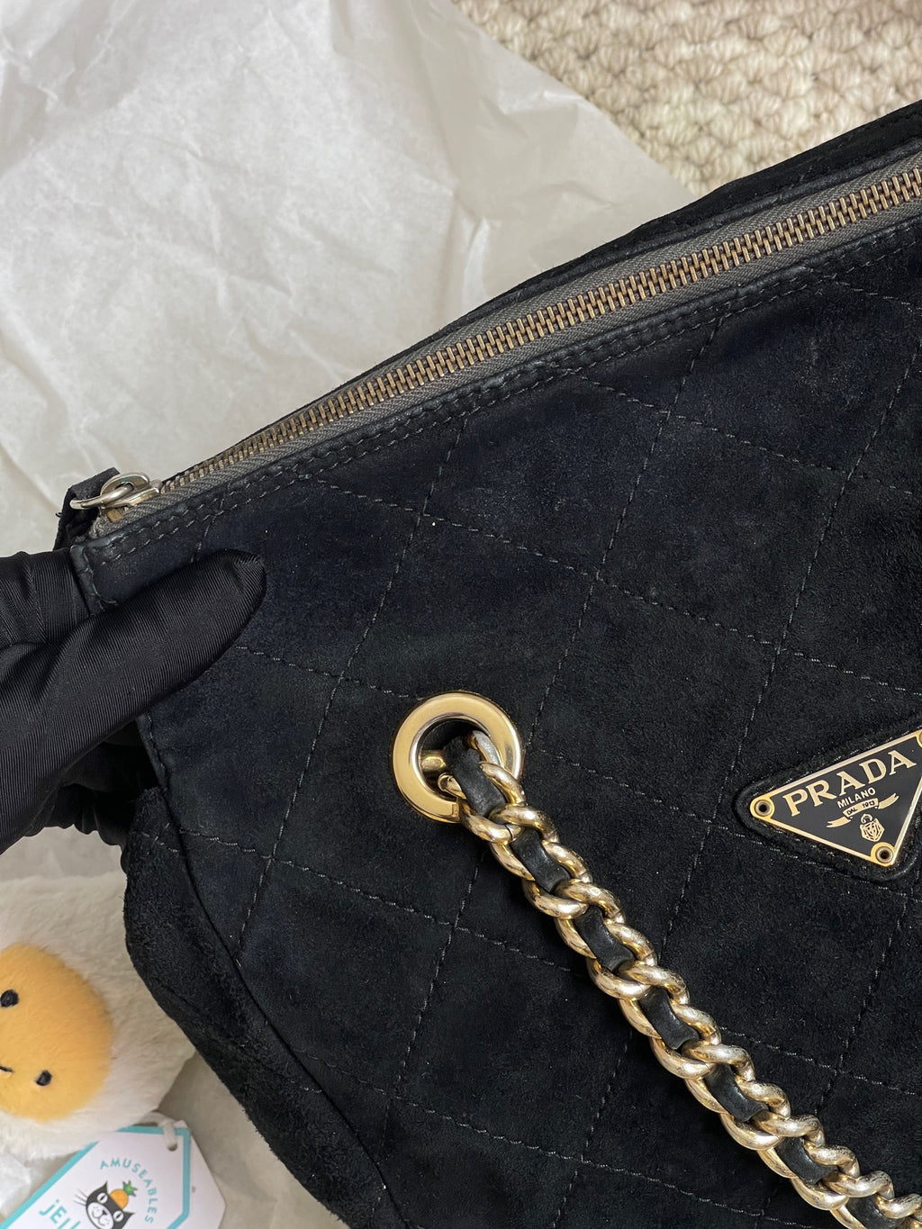 Prada Alcantara Satchel