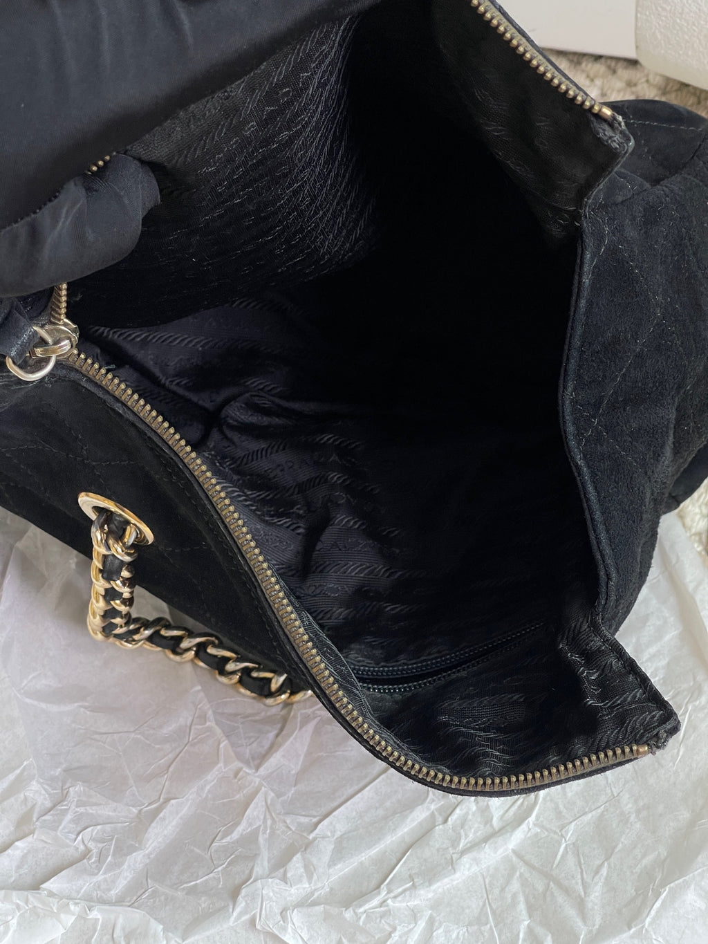 Prada Alcantara Satchel
