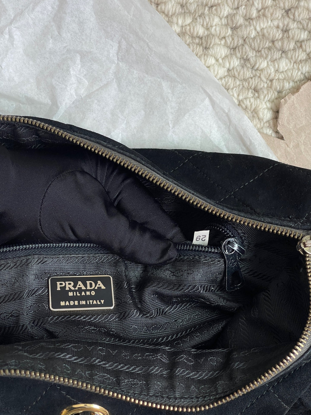 Prada Alcantara Satchel