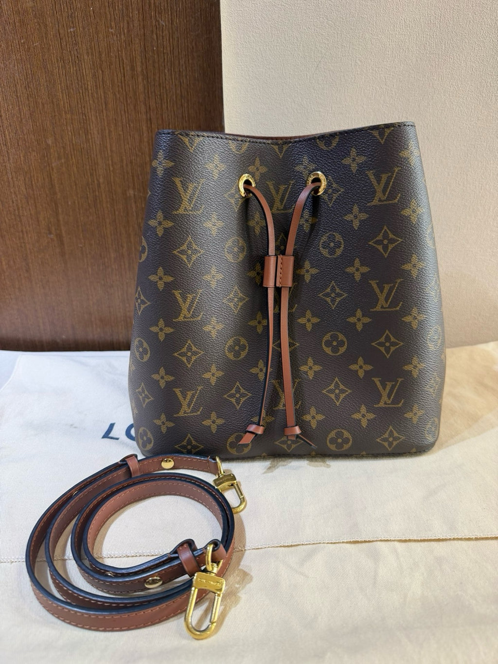 Louis Vuitton Brown Bucket & Drawstring Bag