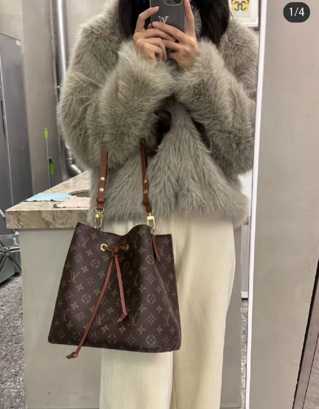 Louis Vuitton Brown Bucket & Drawstring Bag