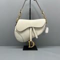 Dior White Saddle Bag