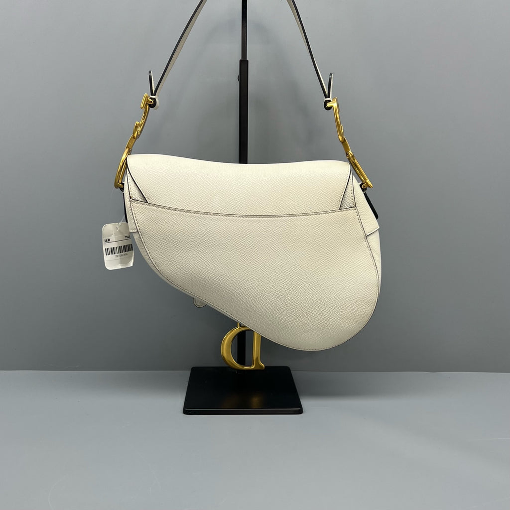 Dior White Saddle Bag