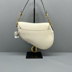 Dior White Saddle Bag