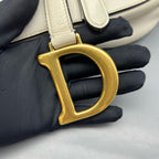 Dior White Saddle Bag