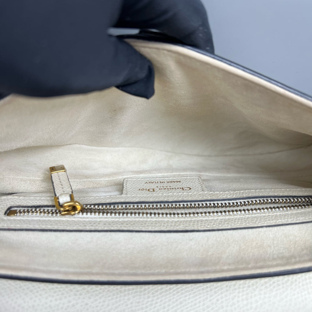 Dior White Saddle Bag
