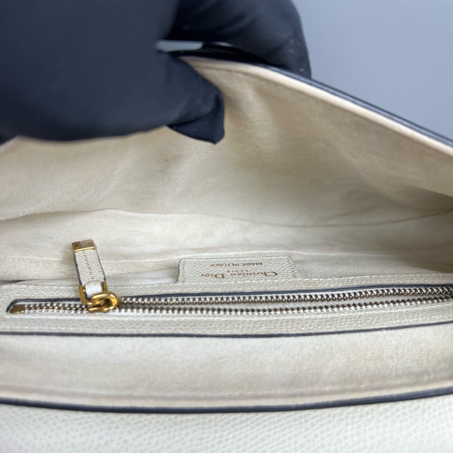 Dior White Saddle Bag