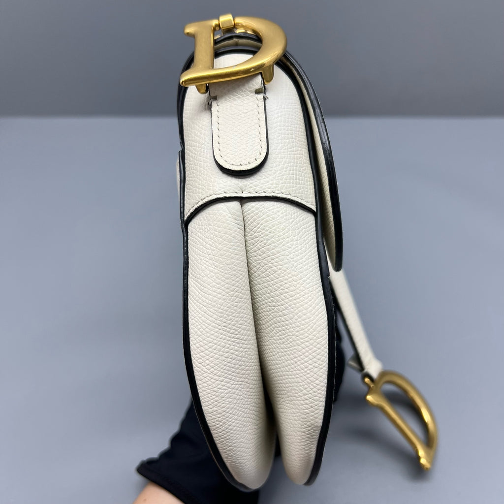 Dior White Saddle Bag