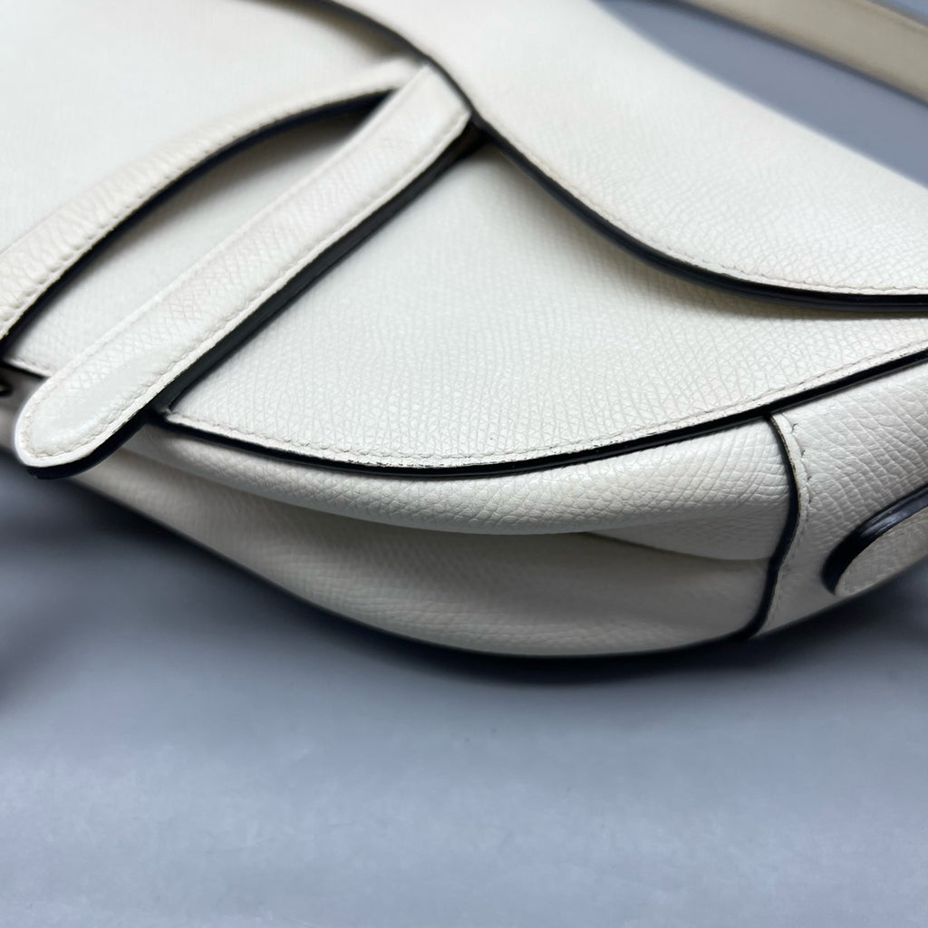 Dior White Saddle Bag