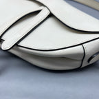 Dior White Saddle Bag