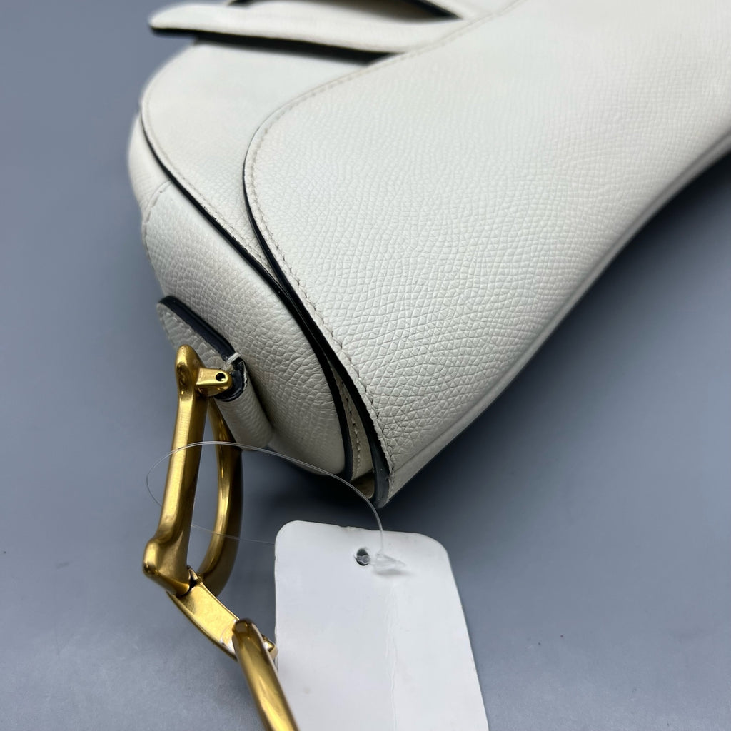 Dior White Saddle Bag