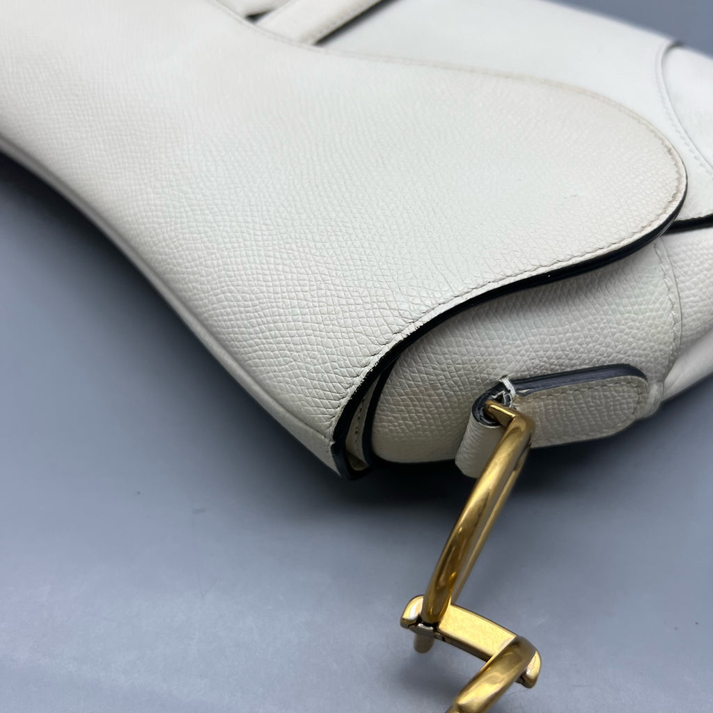 Dior White Saddle Bag
