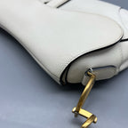Dior White Saddle Bag