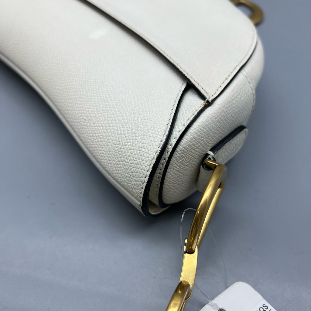 Dior White Saddle Bag