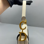 Dior White Saddle Bag
