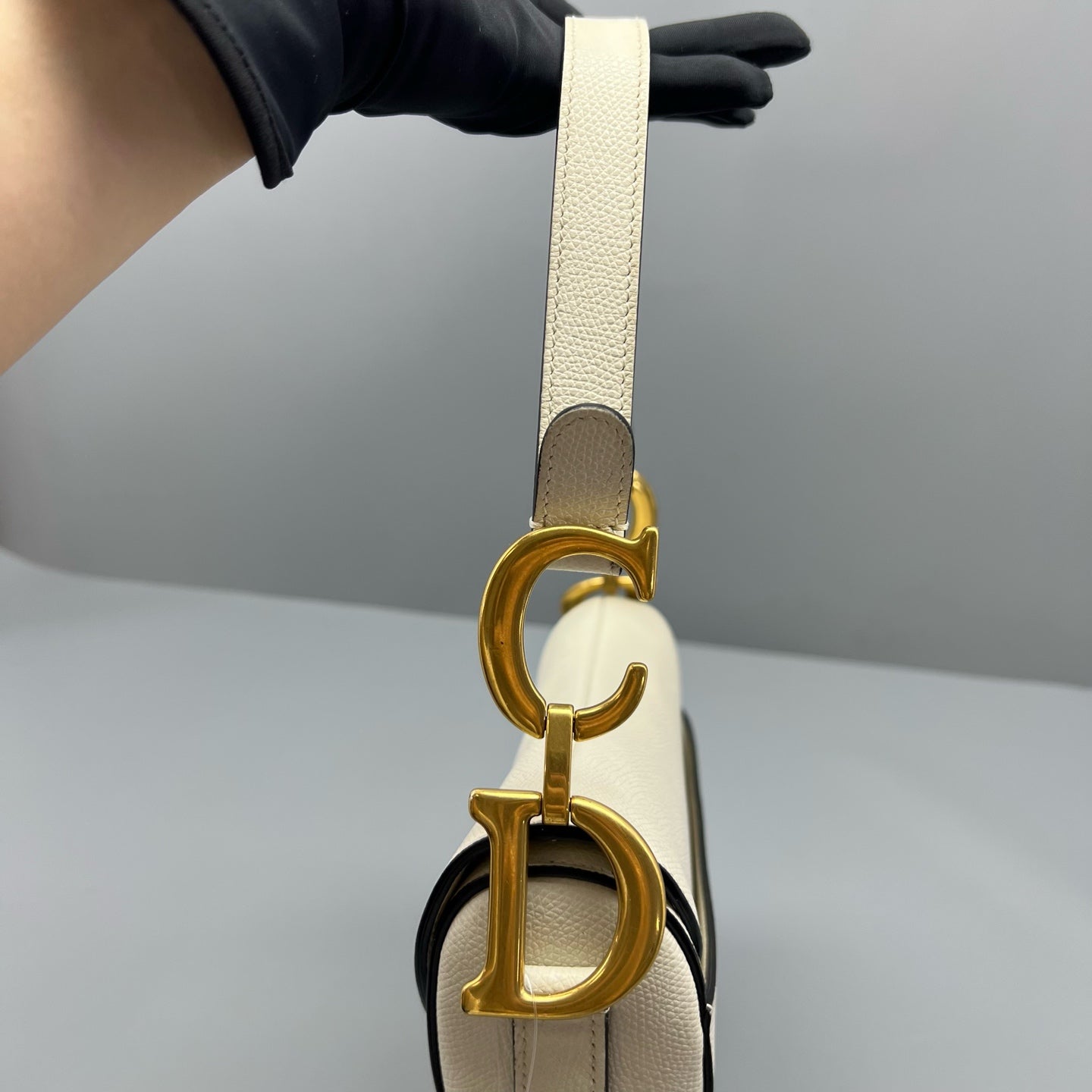 Dior White Saddle Bag