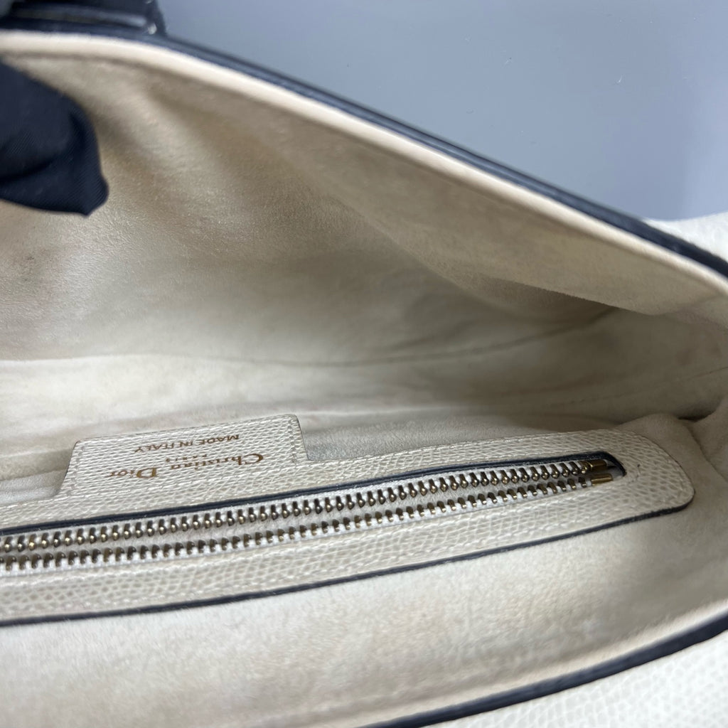 Dior White Saddle Bag