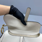 Dior White Saddle Bag