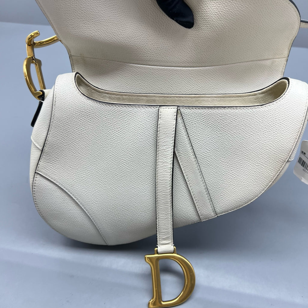 Dior White Saddle Bag