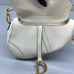 Dior White Saddle Bag