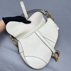 Dior White Saddle Bag