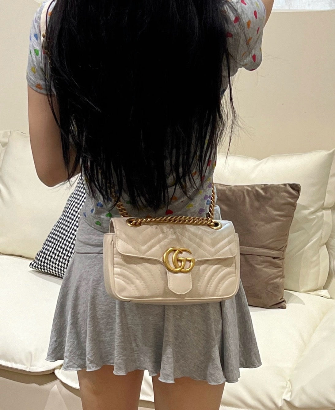 Gucci GG Marmont Collection White Backpack 446744 DTDIT 9022