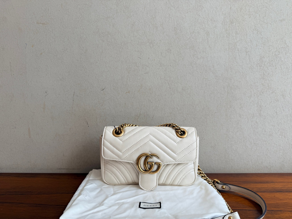 Gucci GG Marmont Collection White Backpack 446744 DTDIT 9022