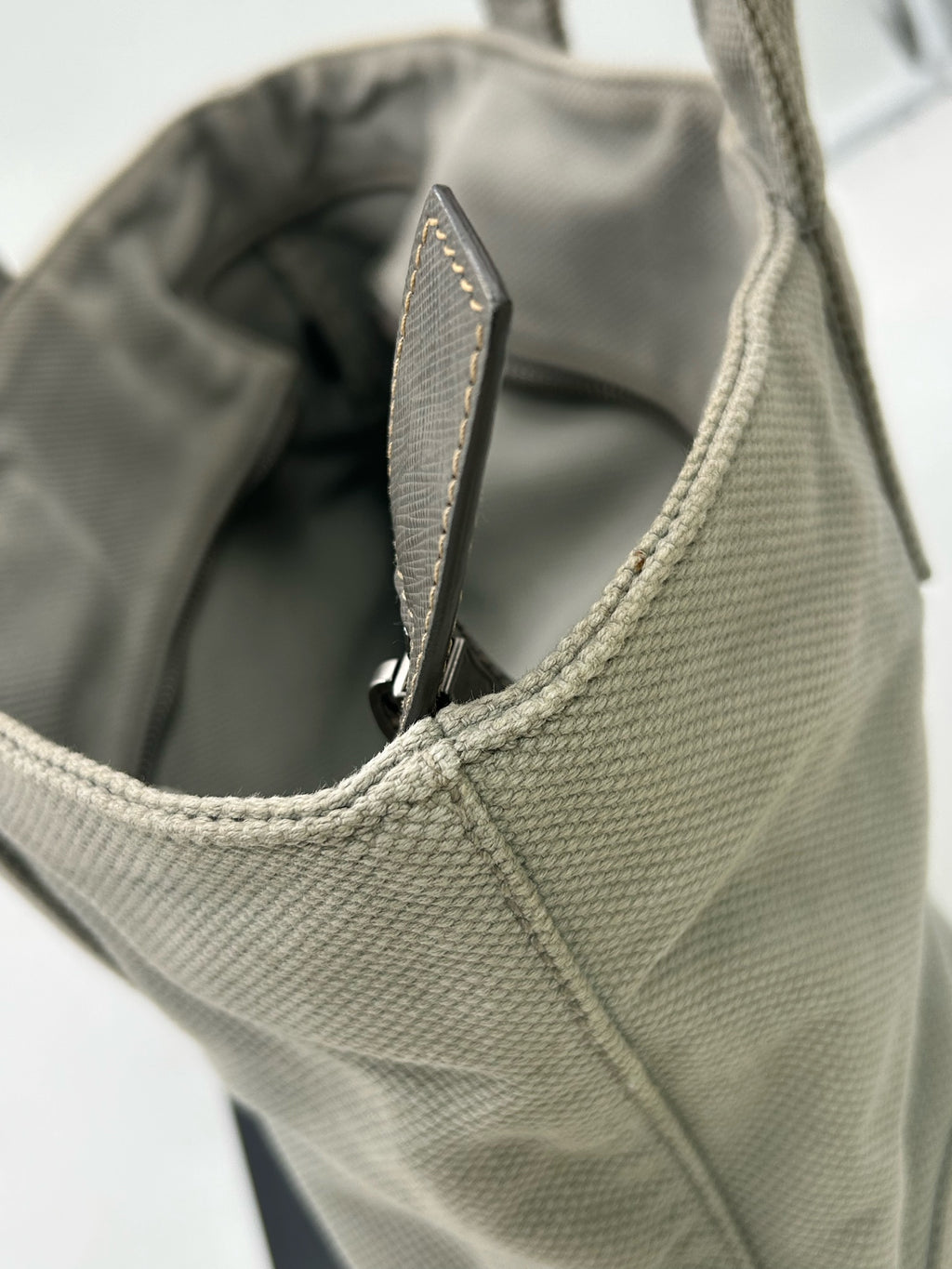 Prada Canvas Gray Tote