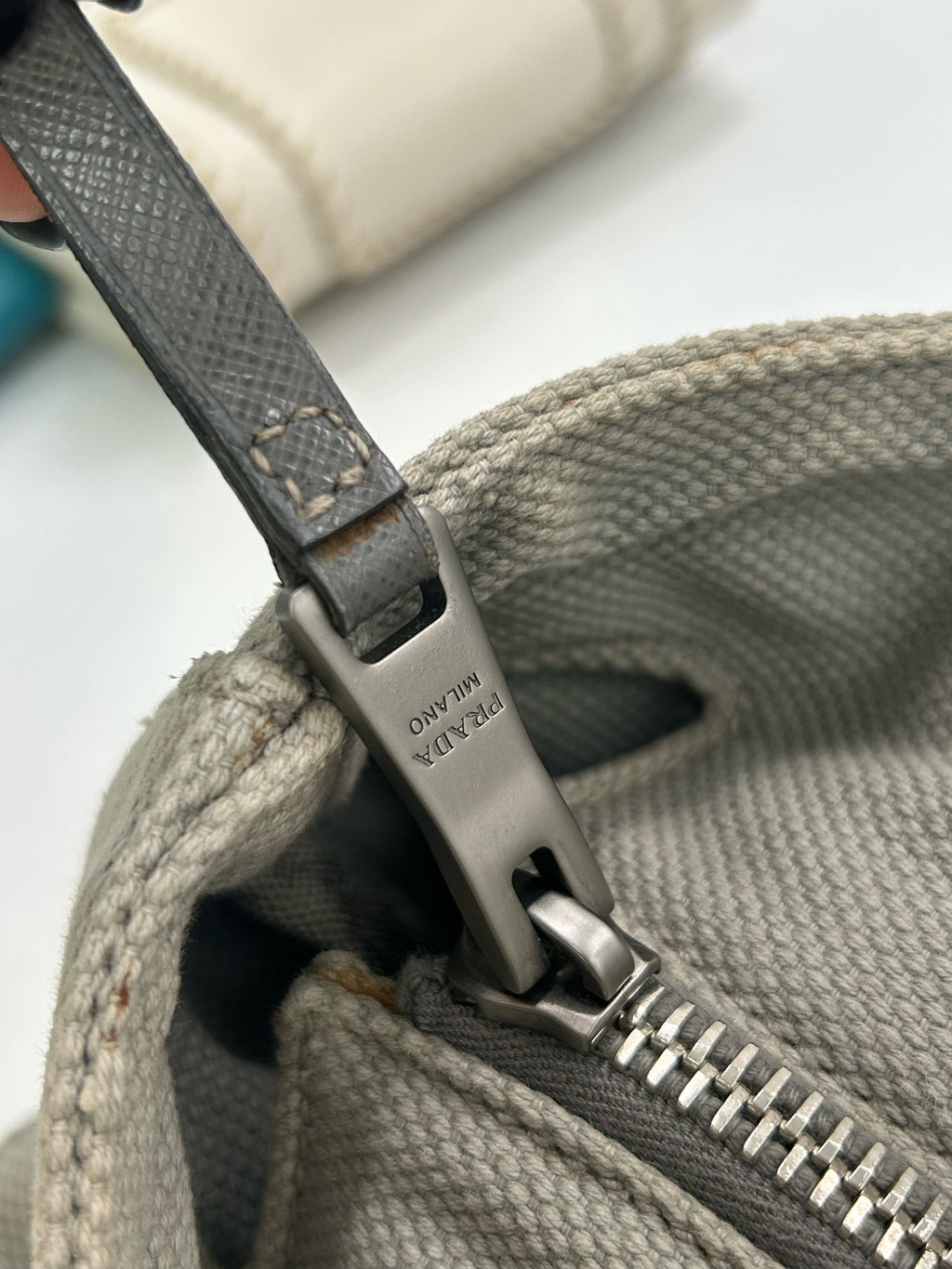 Prada Canvas Gray Tote