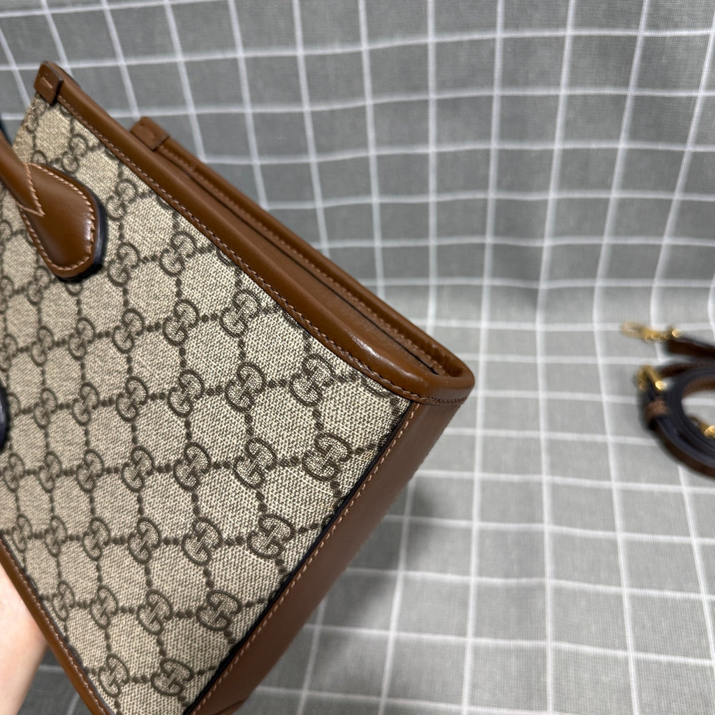 Gucci GG Retro Collection Canvas Beige Tote 671623 92TCG 8563