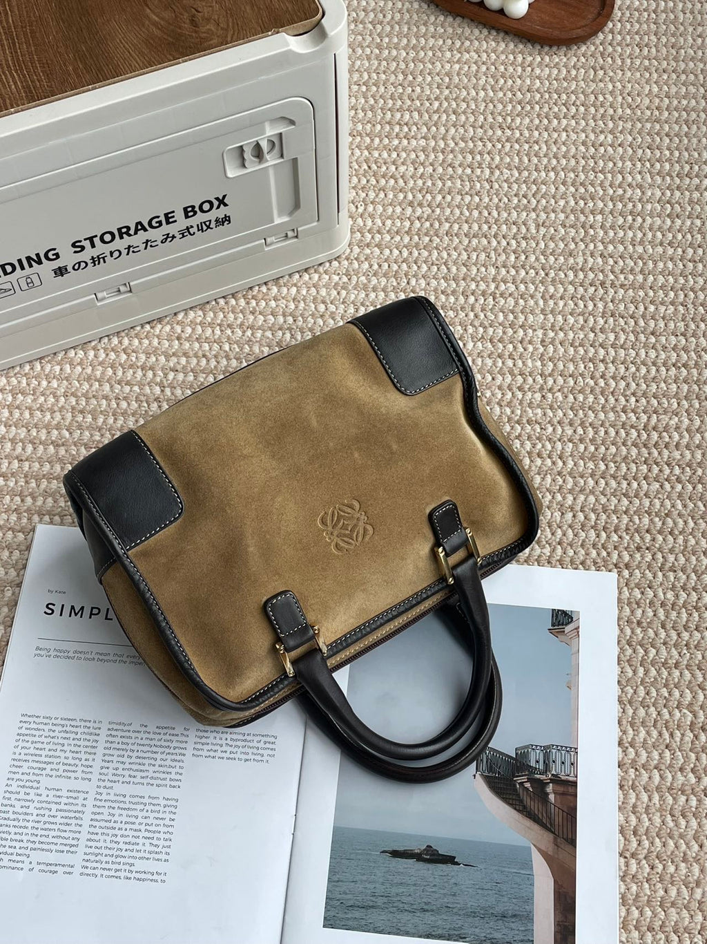Loewe Alcantara Satchel