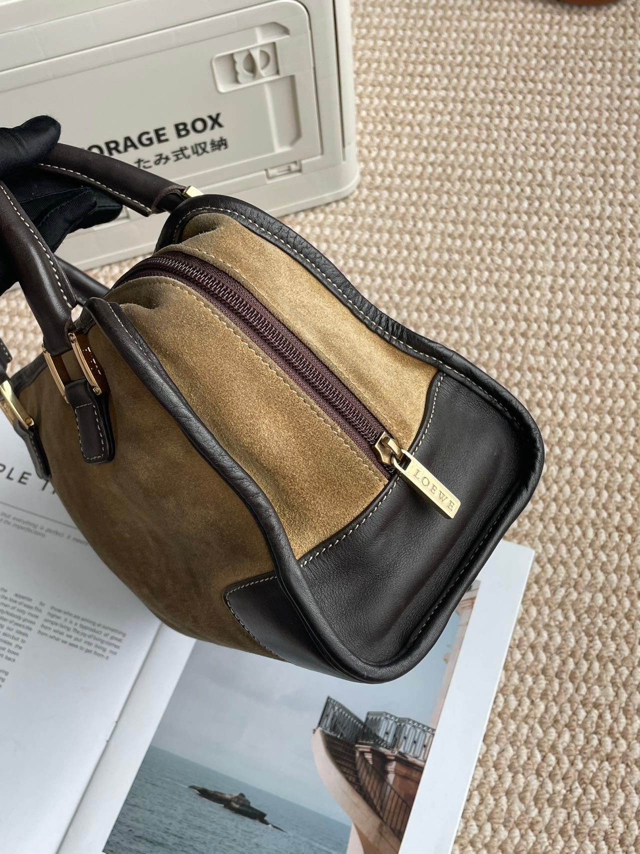 Loewe Alcantara Satchel