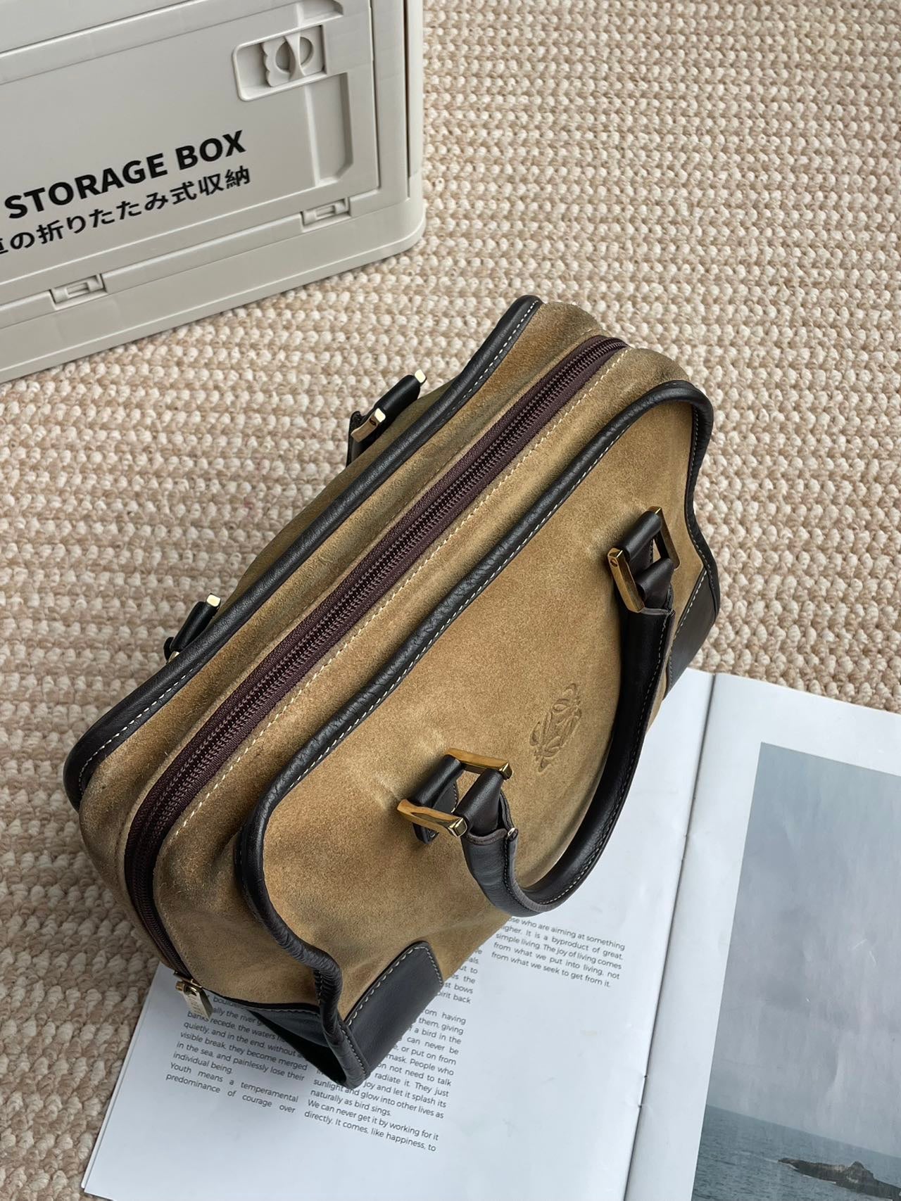 Loewe Alcantara Satchel