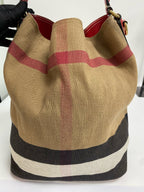 Burberry Canvas Red Bucket & Drawstring Bag