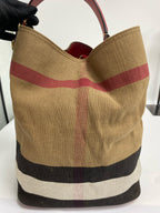 Burberry Canvas Red Bucket & Drawstring Bag