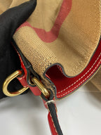 Burberry Canvas Red Bucket & Drawstring Bag