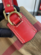 Burberry Canvas Red Bucket & Drawstring Bag