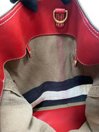 Burberry Canvas Red Bucket & Drawstring Bag