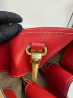 Burberry Canvas Red Bucket & Drawstring Bag