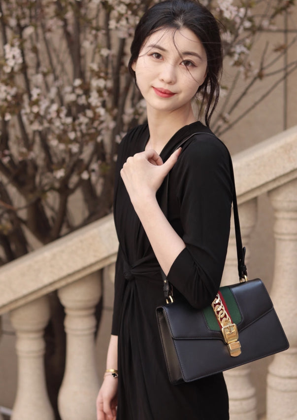 Gucci SYLVIE Metal Blue Satchel 524405-CVLEG-8638