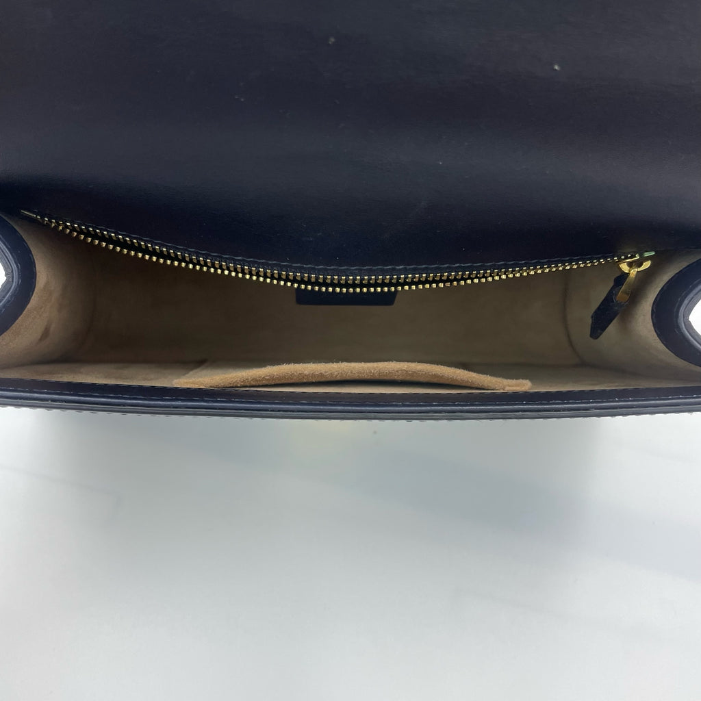 Gucci SYLVIE Metal Blue Satchel 524405-CVLEG-8638