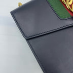 Gucci SYLVIE Metal Blue Satchel 524405-CVLEG-8638
