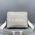 Chanel Canvas Gray Shoulder Bag