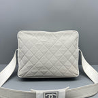 Chanel Canvas Gray Shoulder Bag