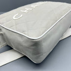 Chanel Canvas Gray Shoulder Bag
